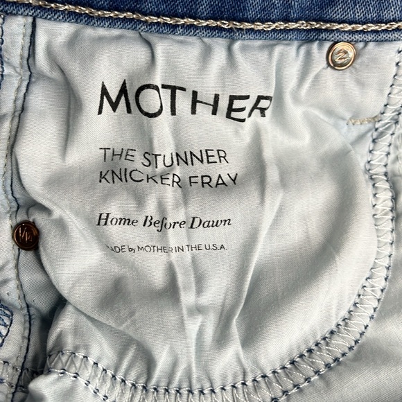Mother The Stunner Knicker Fray Home Before Dawn Wash Denim Capri Jeans - Picture 8 of 11